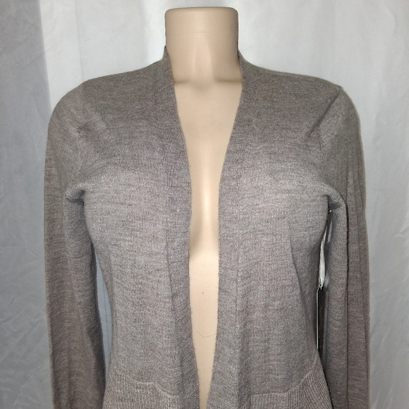 New Nanette Lepore Taupe Open Front Cardigan Women Size M - Picture 15 of 16